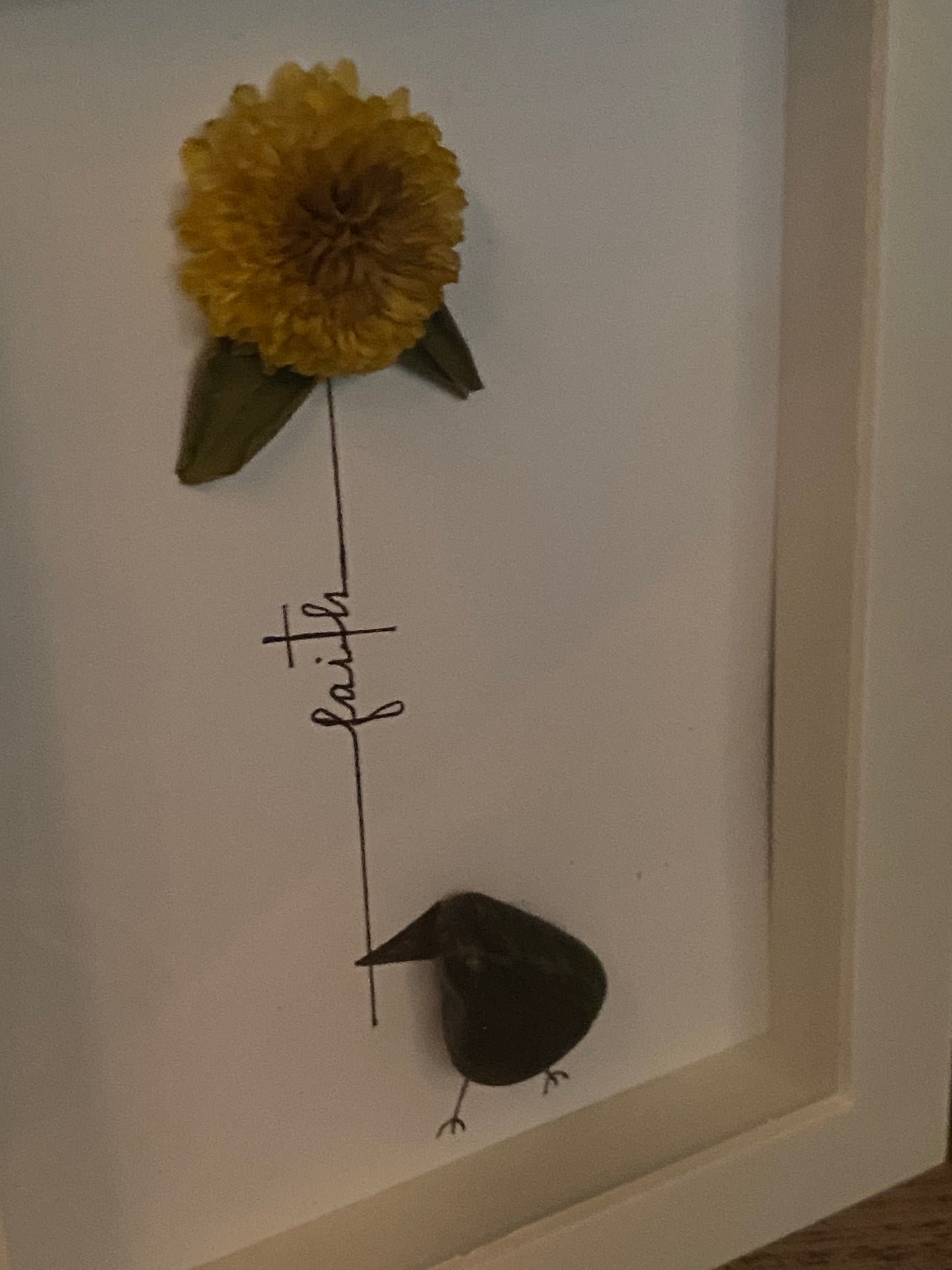“Faith” (yellow wildflower) Shadow Box Art